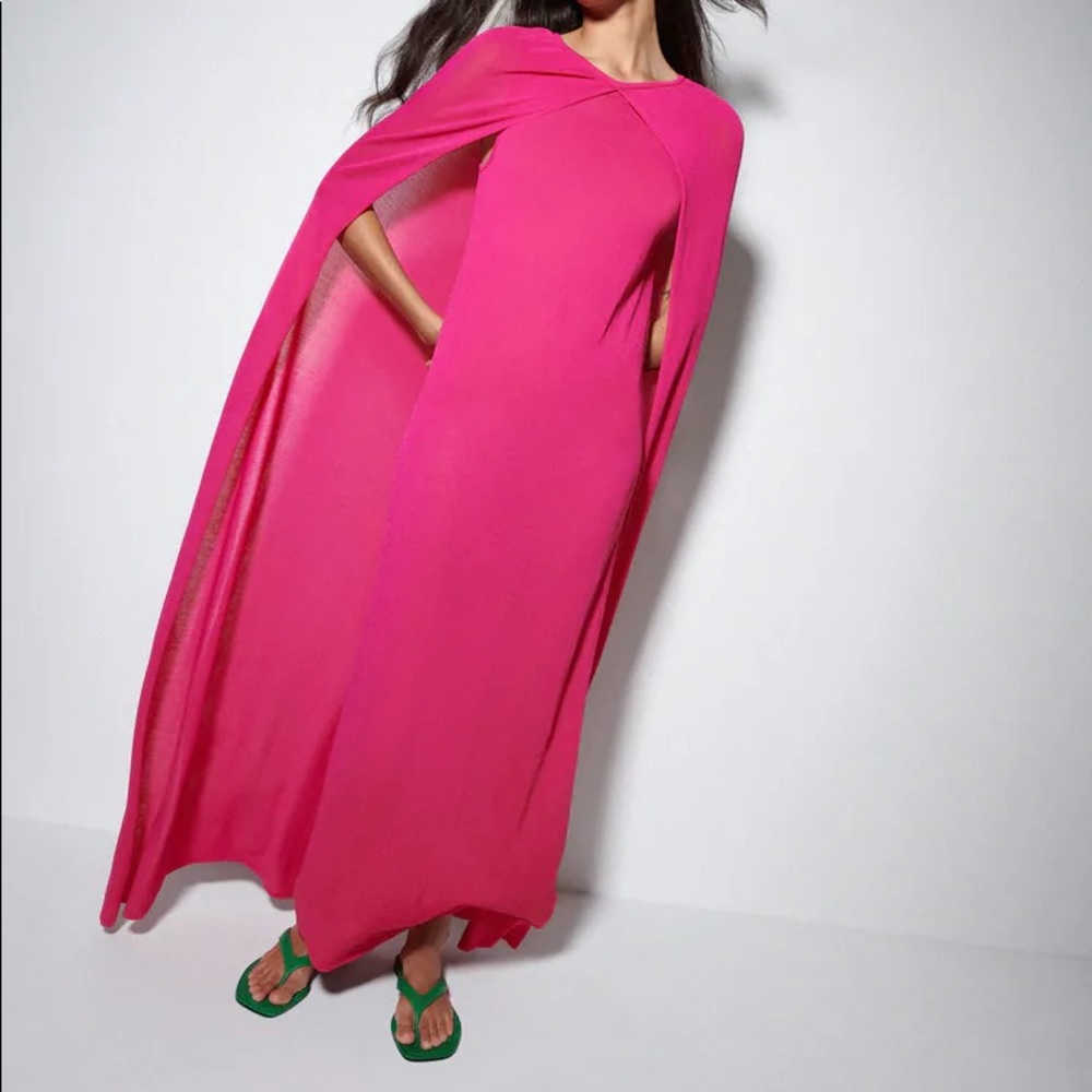 Fuschia cape dress